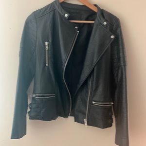 Faux leather black jacket.
